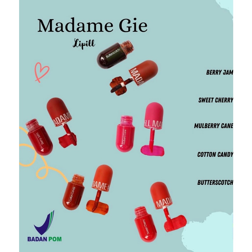 ❤ RATU ❤ Madame Gie Madame LiPill | MakeUp Lip Tint BPOM✔️