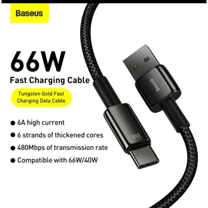 KABEL BASEUS 66W FAST CHARGING USB-TYPE C 1Meter.