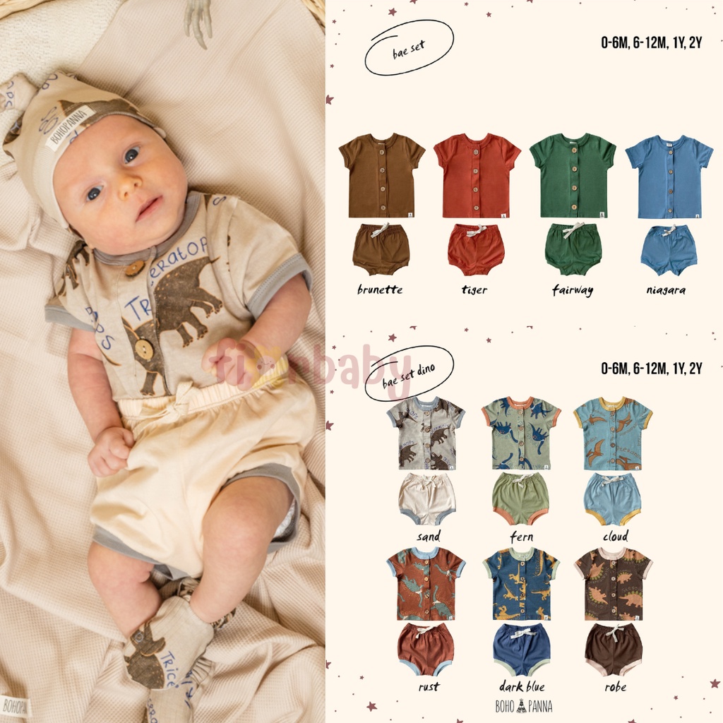 Bohopanna - Bae Set / Bae Set Dino / Setelan Bayi Setelan Anak Bohobaby / Baju Anak / Baju Bayi / Ba