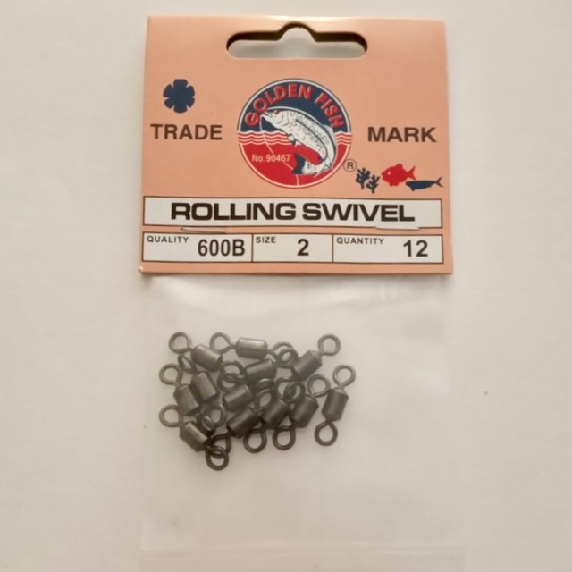 Rolling Swivel Kili Kili Pancing 600B Size 2 Golden Fish