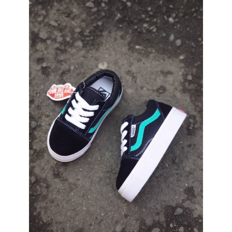 SEPATU ANAK VANS OLDSKOOL BLACK GREEN PREMIUM HIGH QUALITY SEPATU VANS ANAK OLDSKOOL