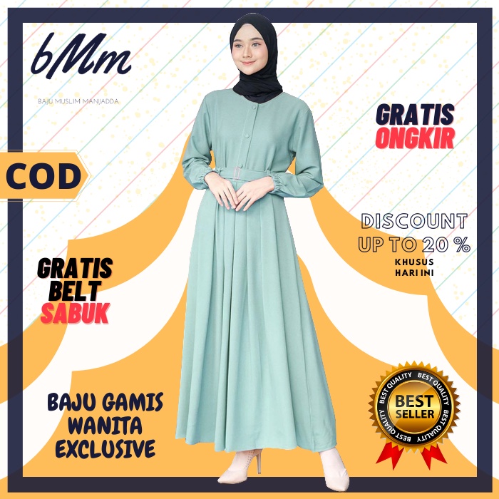 baju gamis terbaru gamis remaja kekinian modern 2021 wanita dress muslim sarah polos murah busui ori