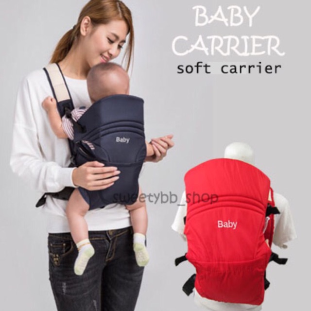 gendongan ransel bayi depan tidak panas soft carrier slabber /gendongan ransel / baby carrier 2 in 1