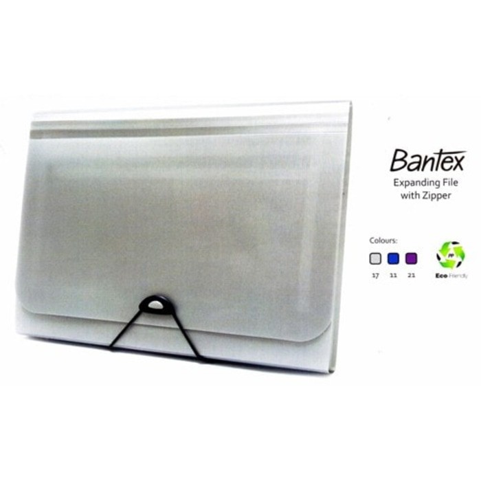 

Bantex Expainding File With Zipper 13 Pocket ref.3602 - Abu-abu Muda