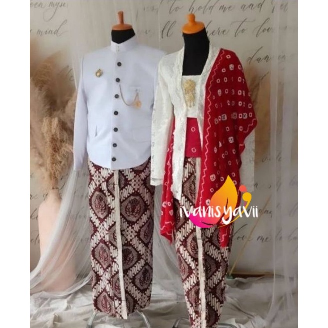 Baju Prewedding / Baju Couple Adat Jawa, Nuansa Putih (include Bros Cowok)