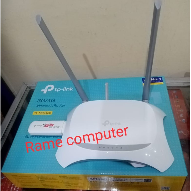 [ PAKET MURAH ROUTER ] TP-LINK TL-MR3420 2 antena + MODEM TELKOMSEL 4G WINGLE