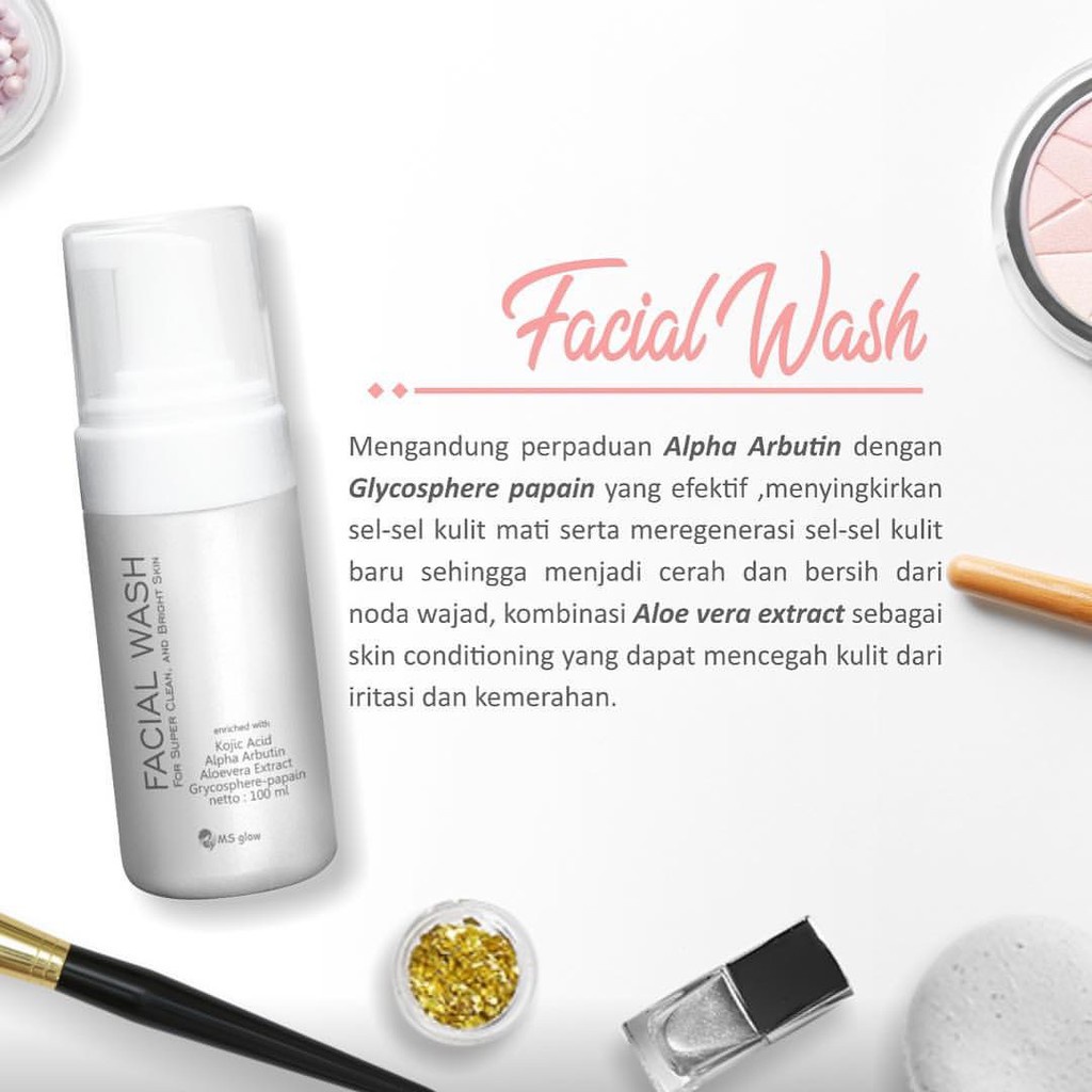 MS Glow Facial Wash Rumah Cantik 354 Sabun yang Dapat Membersihkan dan Membuat Kulit Wajah lebih Bercahaya