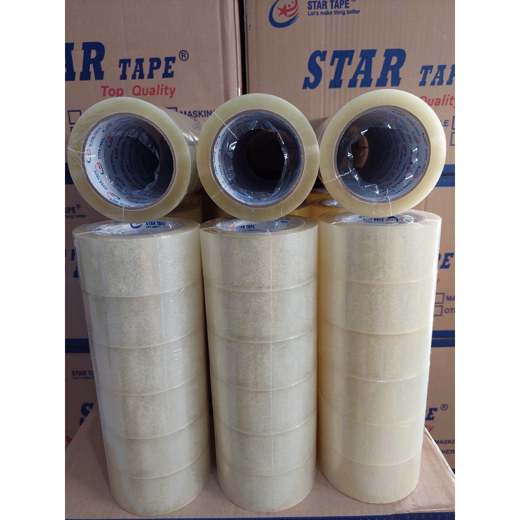 

Lakban bening startape 48mmx100yardx45micron