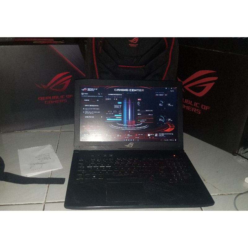 Asus ROG GL503GE HERO EDITION i7 8750H ram 8 gb hdd 1 tb ssd 128 gb vga 4 gb gtx 1050ti