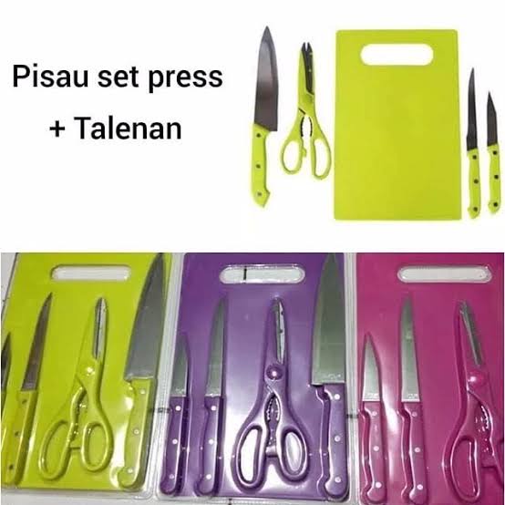 Jual Pisau Dapur Set Press Plus Gunting Talenan Pisau Dapur Set