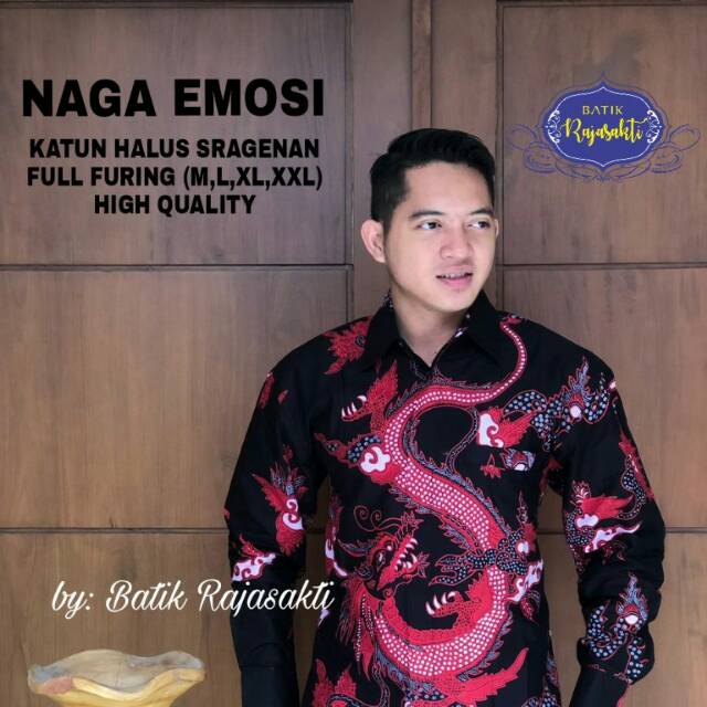 KEMEJA BATIK PRIA LENGAN PANJANG NAGA EMOSI BATIK RAJASAKTI