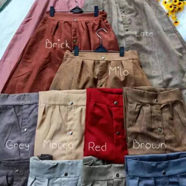 Rok suede button maxi skirt