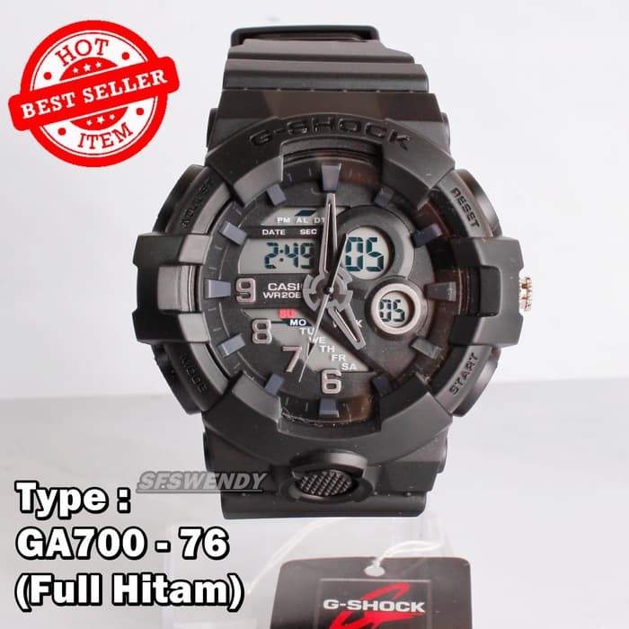 TERJUAL TERBANYAK  G Shock GA-700 Full Black Hitam army jam pria