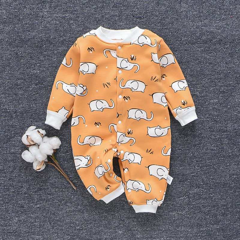 jumper Bayi Kartun hewan dicetak bodysuit Baju bayi Unisex v01-2