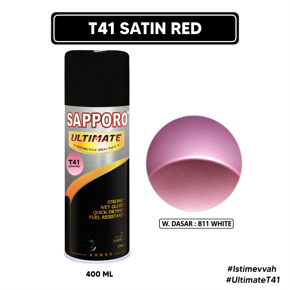 Sapporo Ultimate T41 Satin Red / Cat Spray Semprot Aerosol Terbaik