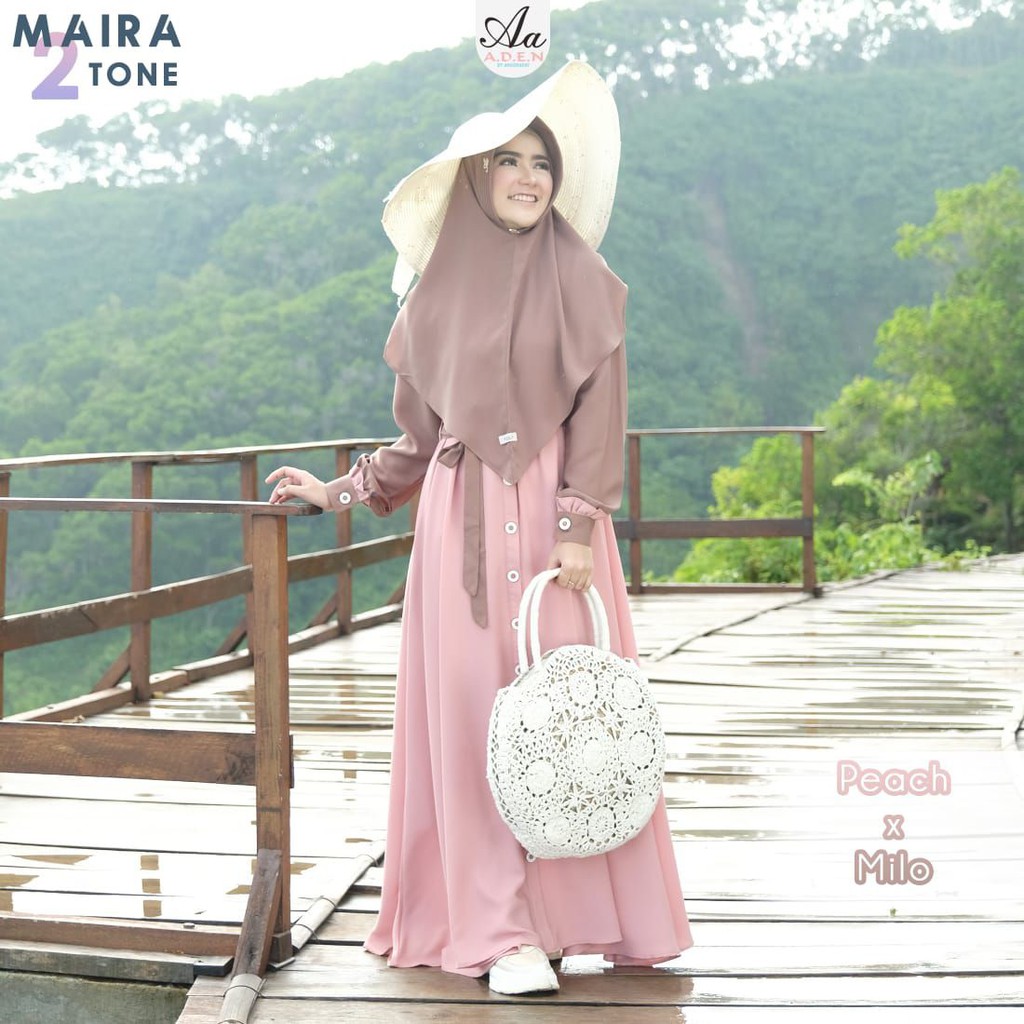Gamis Set Maira Two Tone By Aa aden