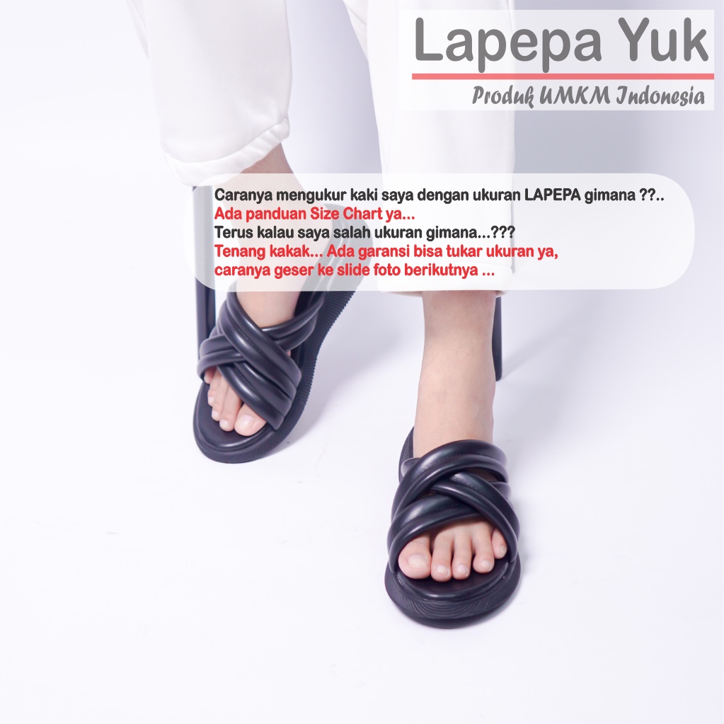 LAPEPA YUK - Sandal Wanita Wedges TARA Sendal Cewek Platform Kondangan Hak Tinggi Model Silang 3 Size 36 37 38 39 40 41 Pergi Jalan Kasual Santai Rumah Slop Warna BLACK Hitam Selop Promo Premium Original Kekinian Terbaru Shoes Original Mall Official Stor