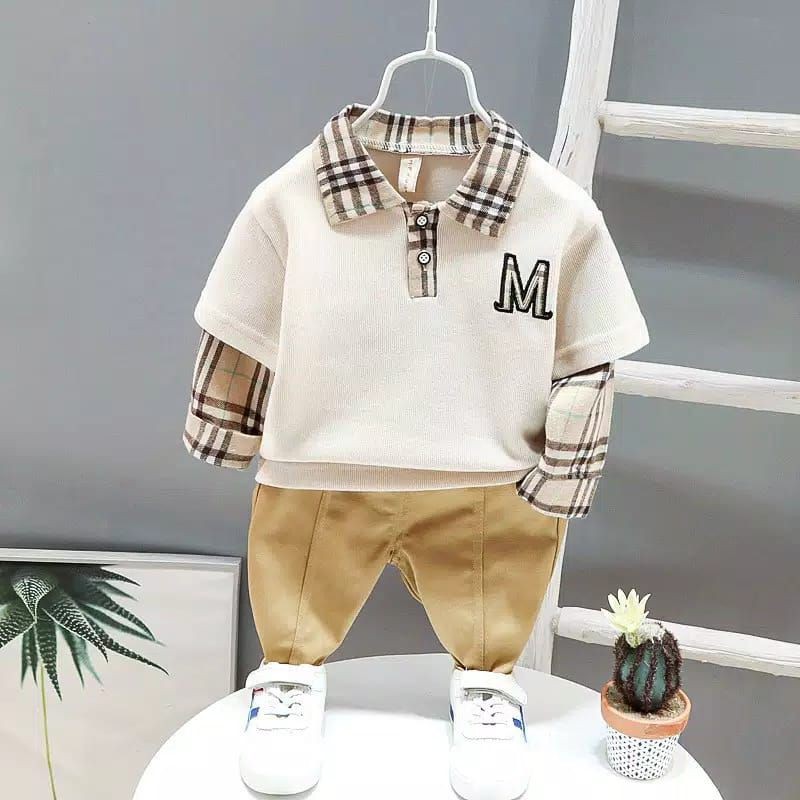 Setelan baju kaos kemeja celana anak cowok remaja import murah - pakaian anak laki  korea