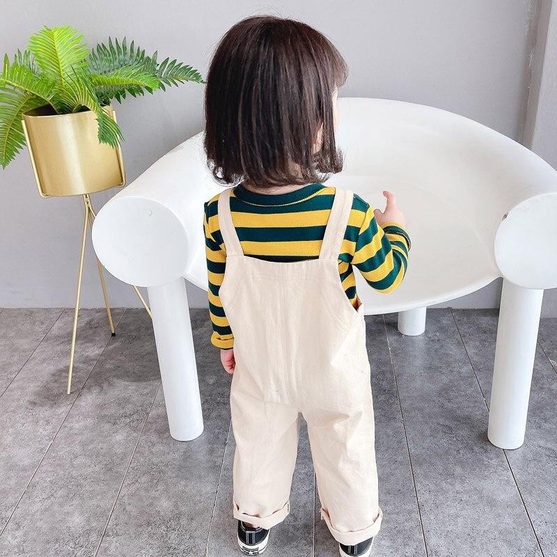 [COD] Setelan anak perempuan motif SALUR KUNING &amp; TOSCA import korea baju anak perempuan stelan anak impor jumpsuit anak usia 0-4 tahun/ brownieground