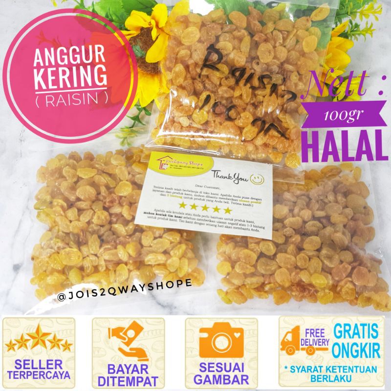 

Yellow Raisin 100gr / Anggur kering Kuning / Golden Kismis