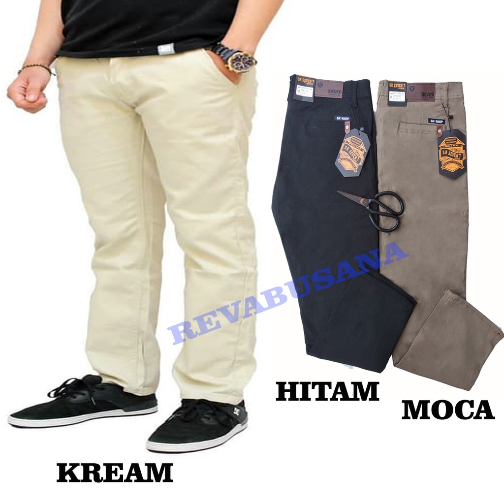 Celana Pria 27-55 Bahan Adem Nyaman Cocok Buat Musim Dingin GAYA COWOK POLO KASUAL Size Abu Khaki