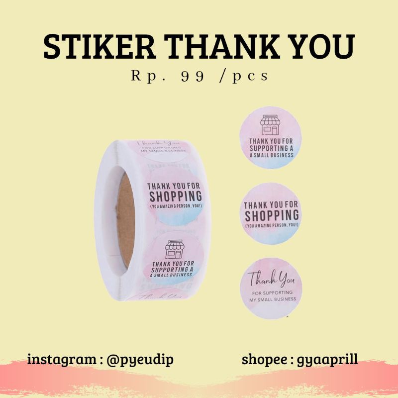 

STICKER THANK YOU / STIKER TERIMAKASIH / STIKER BULAT THANK YOU