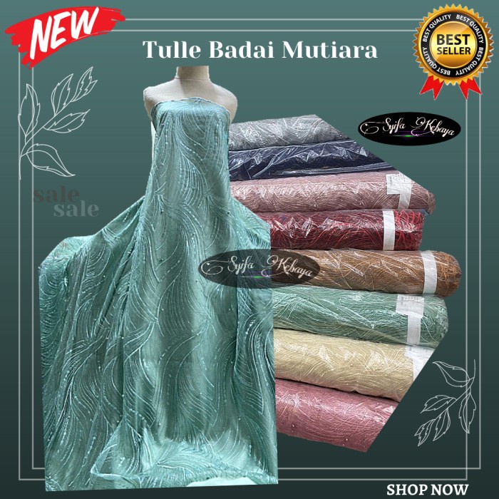 (TERLARIS) KAIN TILE MUTIARA TUMPAL BORDIR ST06 - BRUKAT BROKAT. BAHAN KEBAYA