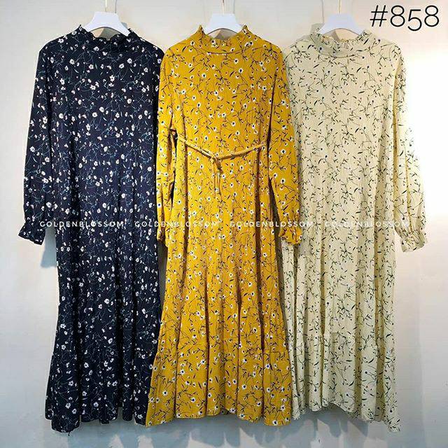 [NENINA] Gamis plisket crepe import motif bunga
Kode: #858