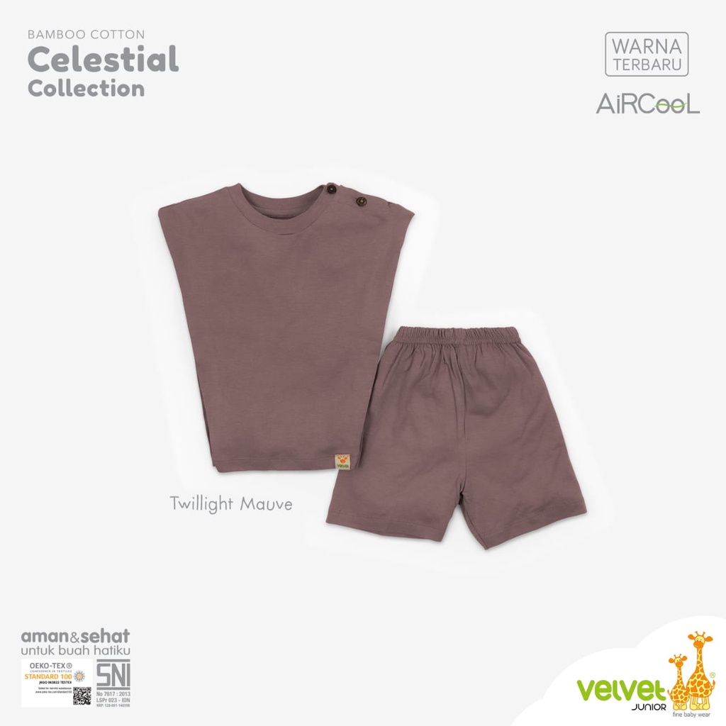 Velvet Junior Bamboo Cotton Setelan Baju Kutung Sayap