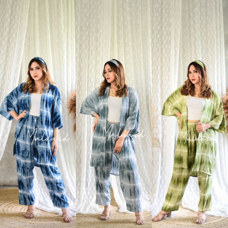 [BUY 2 GET 1 FREE] ONE SET OUTER TIE DYE Hexaby set cardigan tie dye