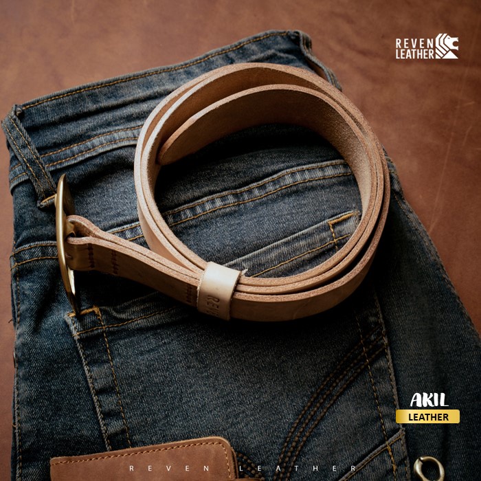 Ikat Pinggang Sabuk Gesper Pria Reven Hanoman Belt Bahan 100% Kulit Sapi Asli Premium Original Branded Keren Terbaru Kekinian