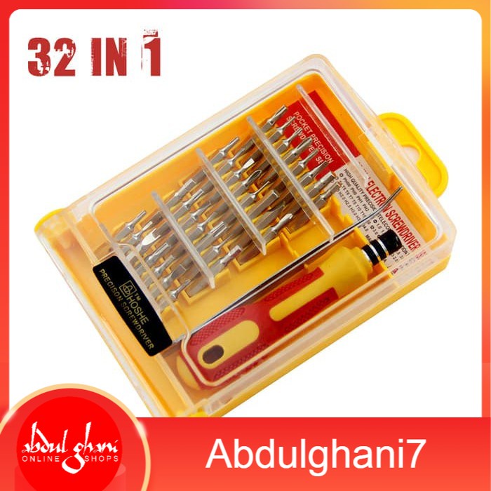 Obeng Set Multifungsi 32 In 1 / Obeng Service Tool Kit Radio Set Hp Lengkap Dengan Pinset