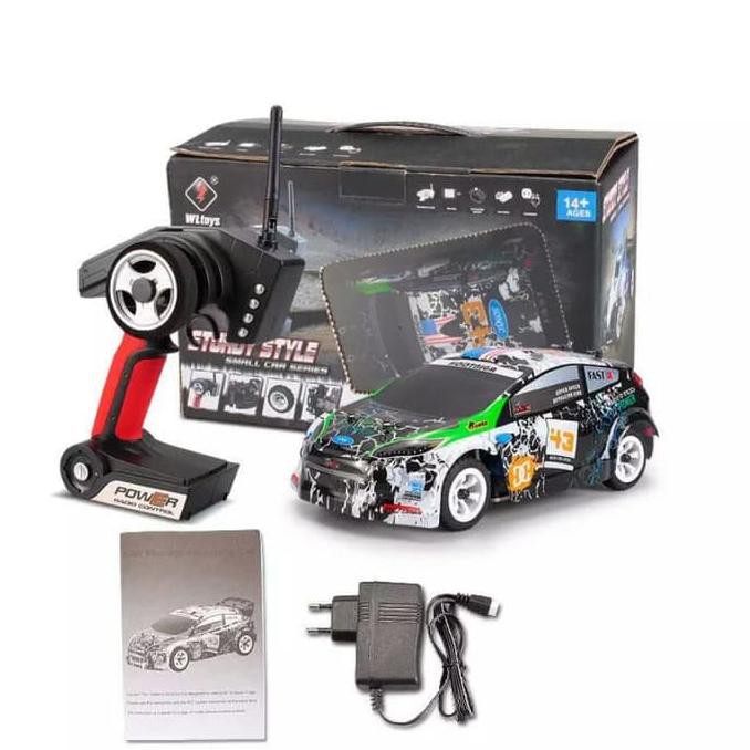 TERJAMIN AMAN Wltoys K989 1/28 2.4G 4WD RC Rally Mini Car Rtr dengan Transmitter