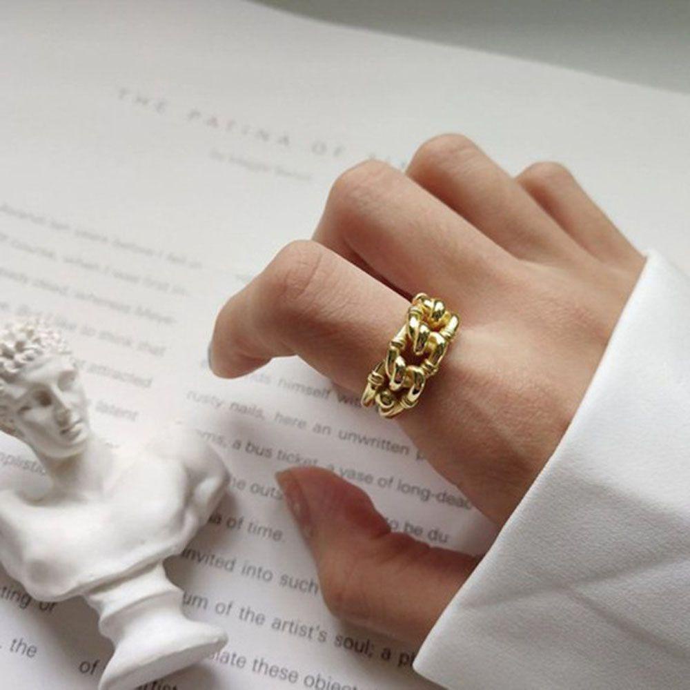 Mxbeauty Cincin Jari Bergaya Untuk Wanita Twist Open Rings Cross Geometris Aksesoris Fashion