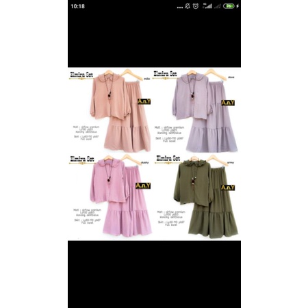 elmira setelan wanita warna army