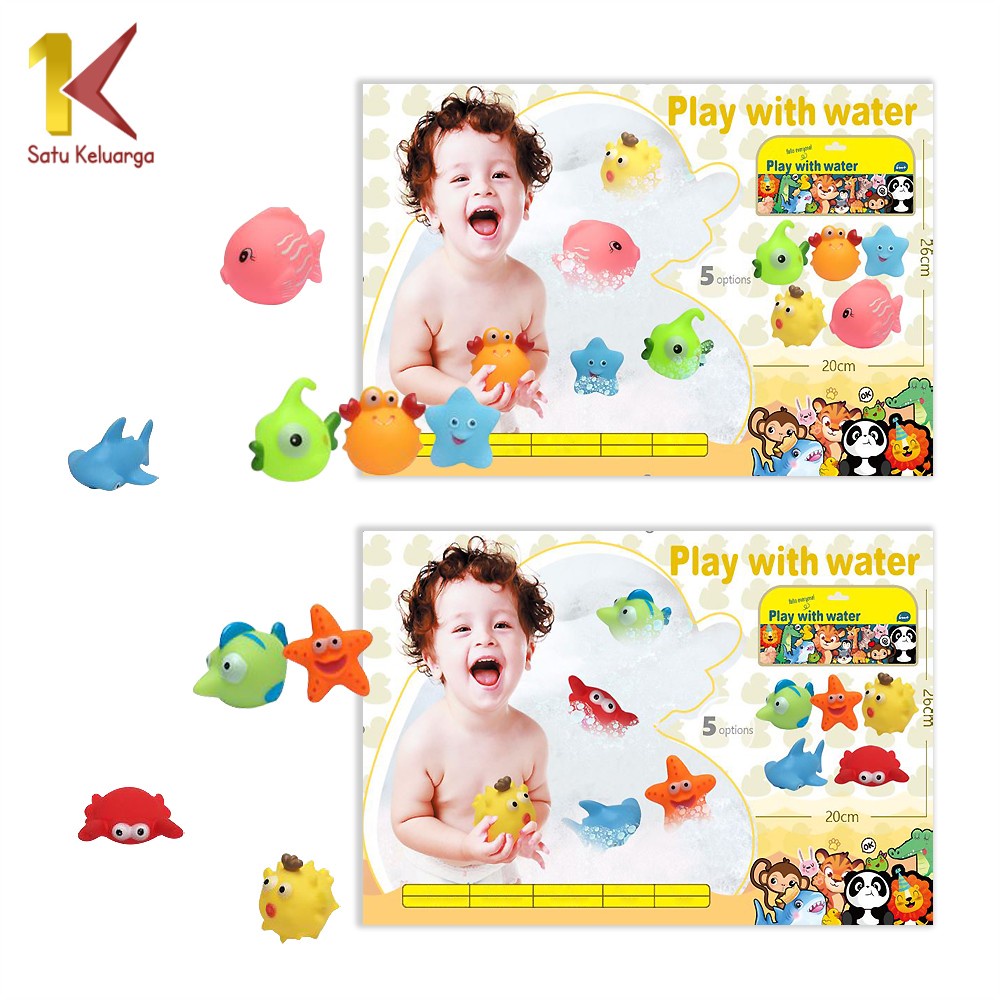 Satu Keluarga Mainan Mandi Anak M253 Mainan Bebek Anak Bayi Mainan Edukasi Bahan Karet Set Karakter Bisa Bunyi