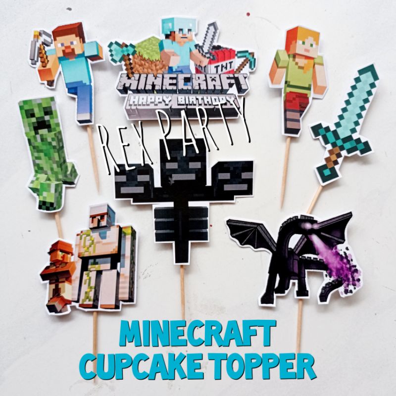 Minecraft Cupcake Topper/Topper Kye Minecraft/Cake Topper Minecraft/Topper Minecraft/Cupcake Topper 