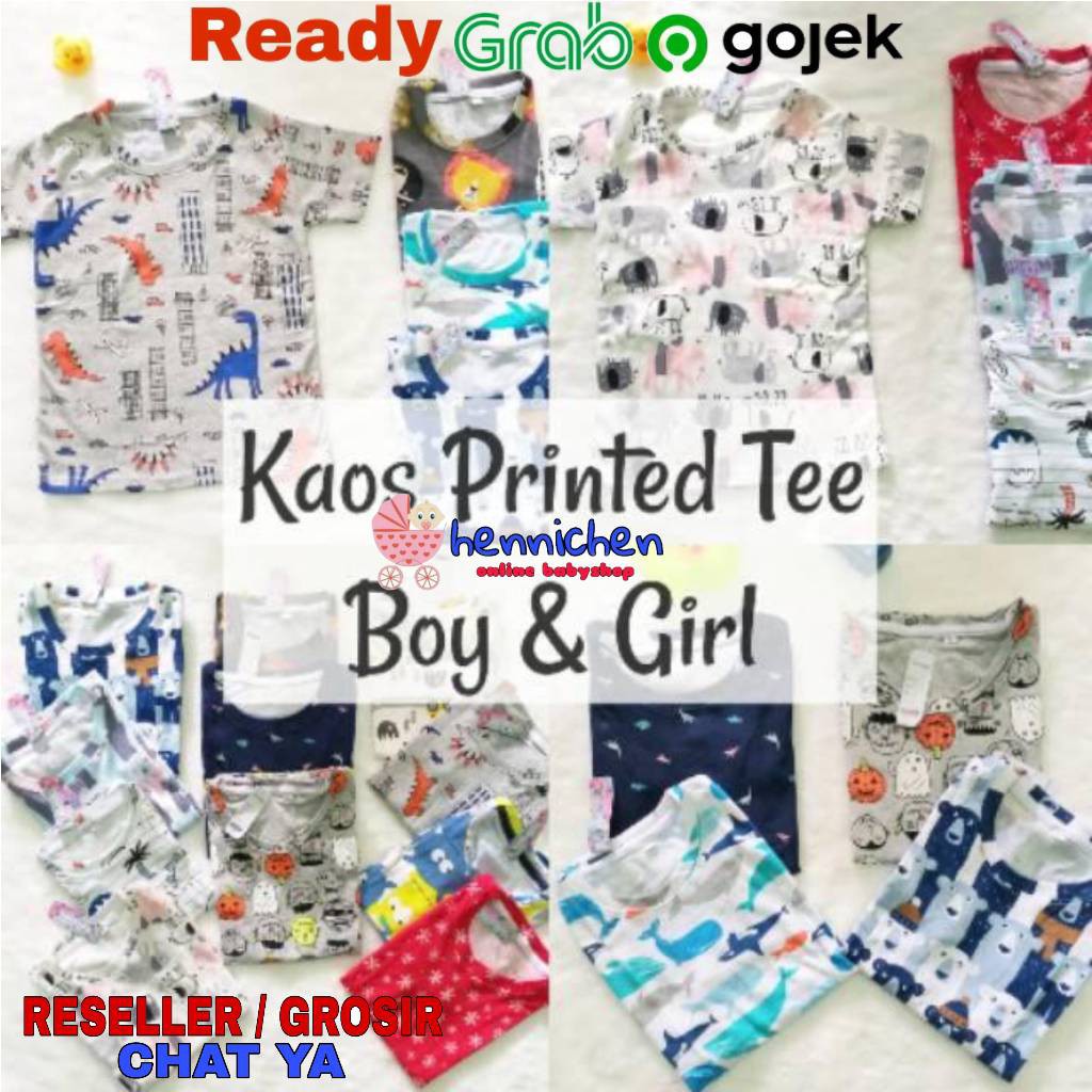 Kaos Anak Printed Tee Boy &amp;Girl 1-6tahun Callysta (Laki laki dan Perempuan)