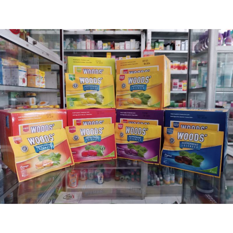 PERMEN WOODS | VARIAN LEMON, HONEY LEMON, ORIGINAL, CHERRY &amp; BLACKCURRANT