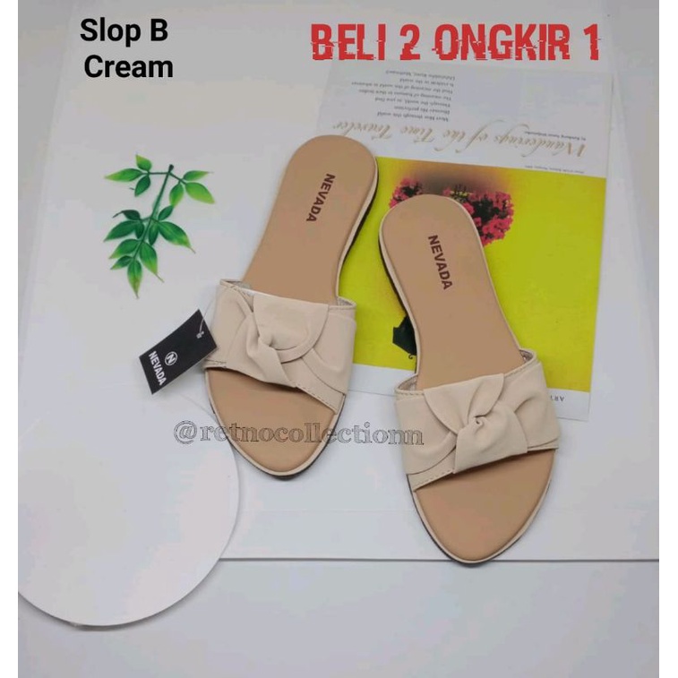 Sandal slop wanita slip/sendal slop wanita nevada/SL B/sandal wanita terbaru