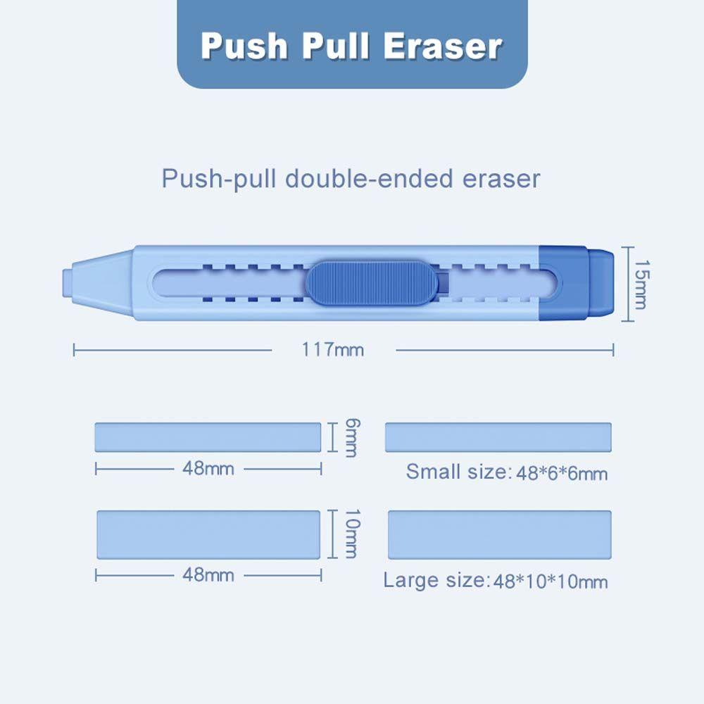 Mxbeauty Push Pull Eraser Anak Kawaii Retractable Sliding Dengan Karet Refill Alat Tulis Kantor