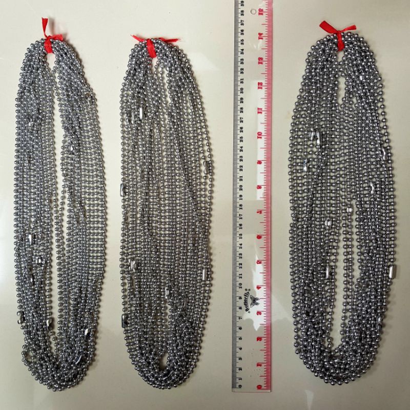 Kalung Merica Lada BESAR 75cm Monel Anti Karat 12buah Kulakan Grosir