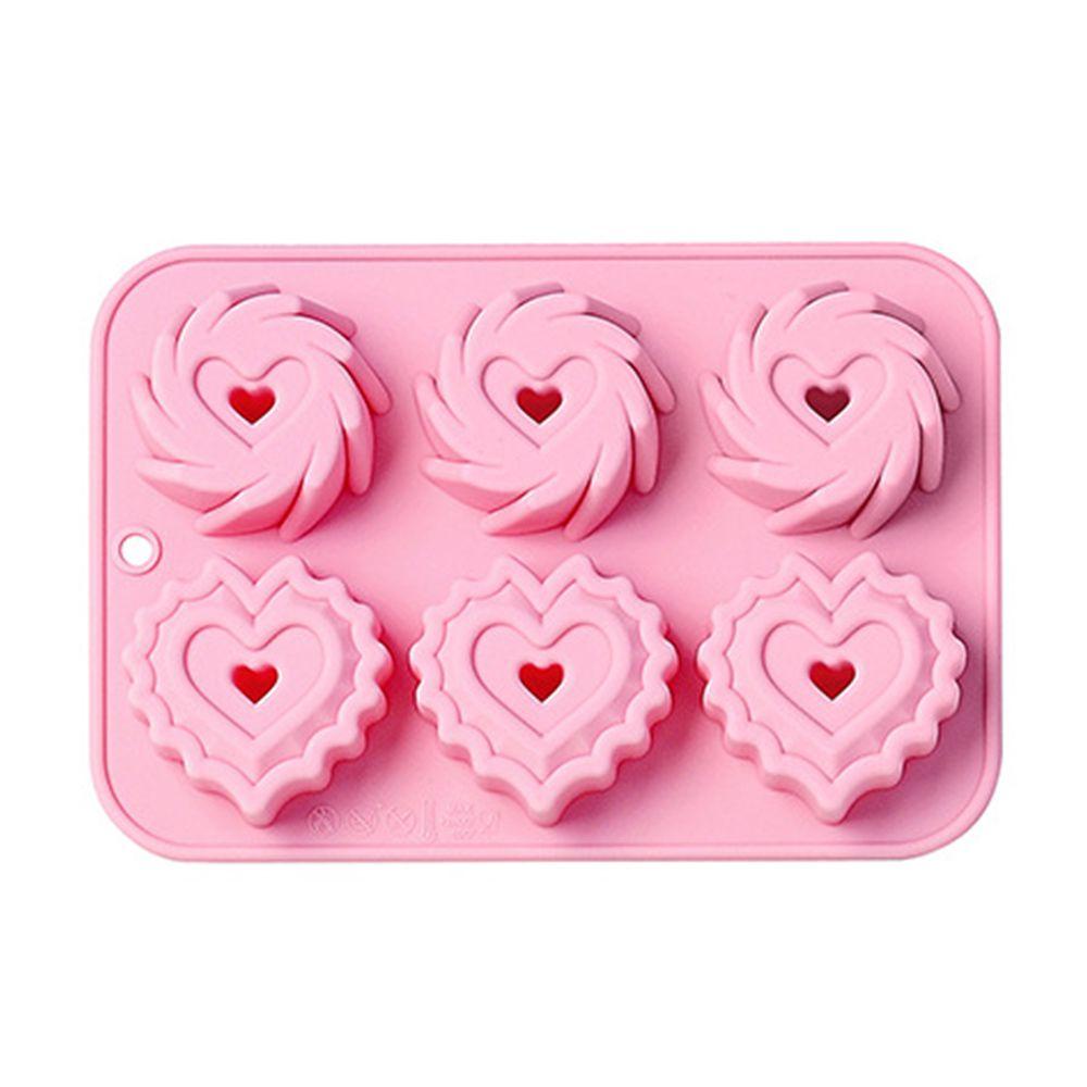 Top 3D Hati Swirl Bentuk Jelly Dome Handmade Muffin Cup Coklat Baking Pan Cetakan Kue