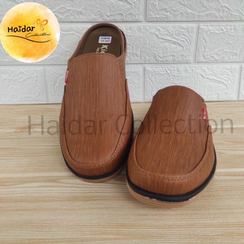 Selop Bustong Pria Slip On Kasual Cowok Karet Lentur Kulit Suede Sintetis