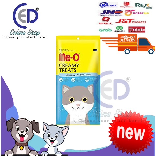 MAKANAN KUCING MEO CREAMY TREATS CHICKEN &amp; LIVER 60GR