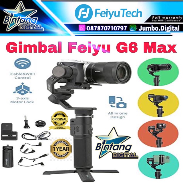 Gimbal Feiyu G6 Max 3-Axis Gimbal stabilizer Kamera Dslr/Mirrorless