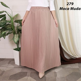 ROK PLISKET MURAH 279 LUVALINE ROK PLISKET PANJANG PLEATED 