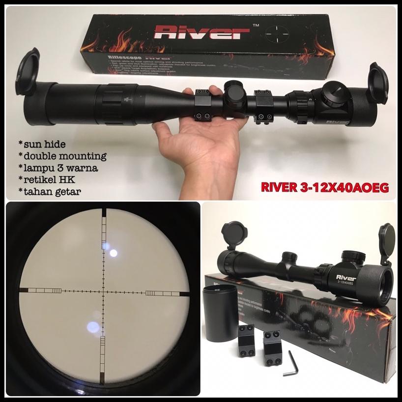 Hrg Diskon Teleskop Telescope River 3-12X40Aoeg Tahan Getar