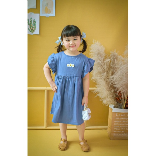 Smilee Dress Bunga 1 - 5 Tahun Dress Flower Ruffle Dress Ruffle Flower Anak Perempuan CBKS S24