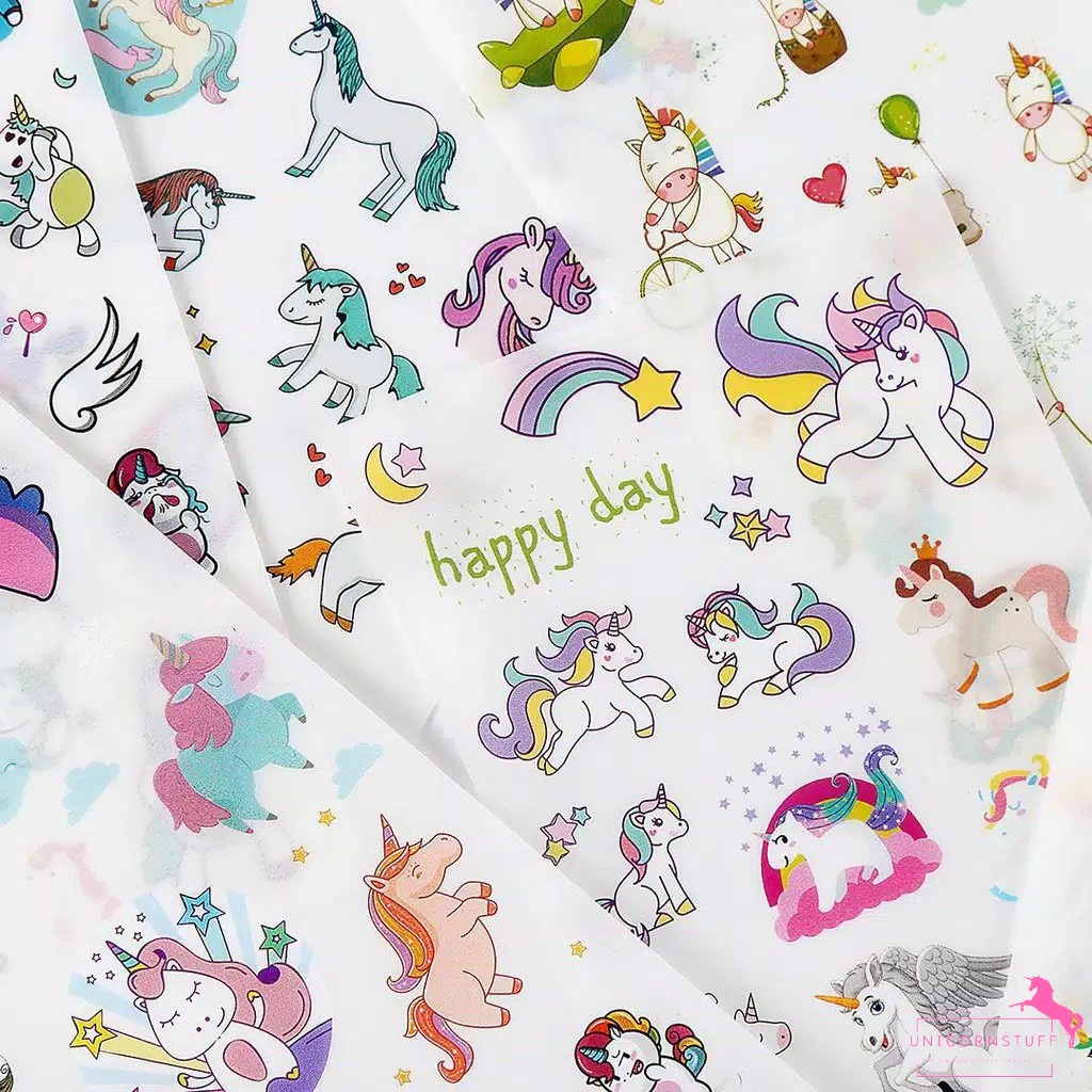 Sticker Unicorn Anak Sekolah Stiker Tempelan Cewek Perempuan Karakter Lucu